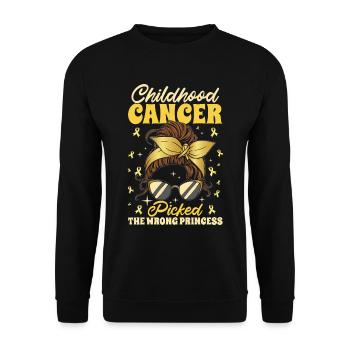 Childhood Cancer Picked The Wrong Princess - Unisex Sweatshirt - black - Front - Alina (178cm) & Michal (187cm)