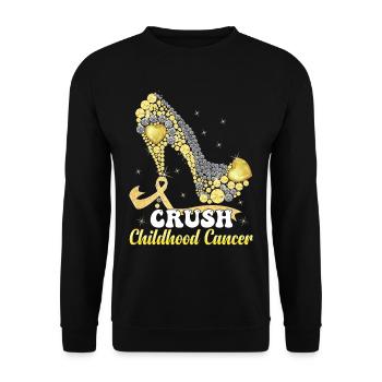 En septembre, nous portons Gold Childhood Cancer - Sweat-shirt Unisexe - noir - Devant - Alina (178cm) & Michal (187cm)