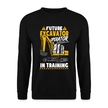 Future Excavator Operator - Unisex Sweatshirt - black - Front - Alina (178cm) & Michal (187cm)