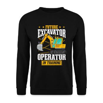Excavator Operator In Training - Unisex Sweatshirt - black - Front - Alina (178cm) & Michal (187cm)