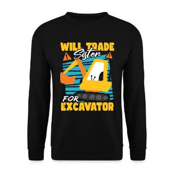 Will Trade Sister For Excavator Construction - Unisex Sweatshirt - black - Front - Alina (178cm) & Michal (187cm)