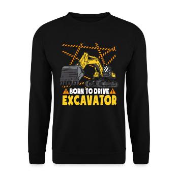 Kleinkind Bagger Baufahrzeug - Unisex Pullover - Schwarz - Vorne - Alina (178cm) & Michal (187cm)