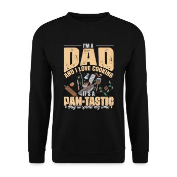 Papa Kochen Vatertag Papa Witz Geburtstag - Unisex Pullover - Schwarz - Vorne - Alina (178cm) & Michal (187cm)