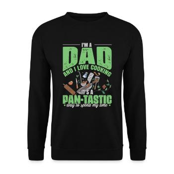 Dad Cooking Father's Day - Unisex Sweatshirt - black - Front - Alina (178cm) & Michal (187cm)