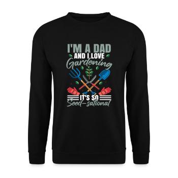 Drôle de papa de jardin Blague Fête des pères - Sweat-shirt Unisexe - noir - Devant - Alina (178cm) & Michal (187cm)