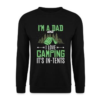 Papa Camping Jogue Fête des pères - Sweat-shirt Unisexe - noir - Devant - Alina (178cm) & Michal (187cm)