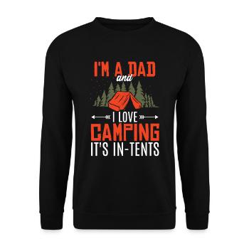 Ich bin Vater und ich liebe Camping - Unisex Pullover - Schwarz - Vorne - Alina (178cm) & Michal (187cm)