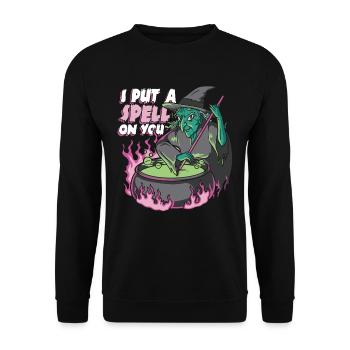 Witch Halloween Costume I Put A Spell On You - Unisex Sweatshirt - black - Front - Alina (178cm) & Michal (187cm)