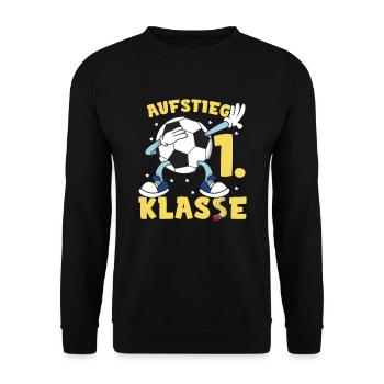 Aufstieg 1. Klasse - Unisex Pullover - Schwarz - Vorne - Alina (178cm) & Michal (187cm)