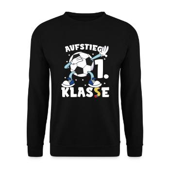 Schüler Grundschule 1. Klasse Fußball - Unisex Pullover - Schwarz - Vorne - Alina (178cm) & Michal (187cm)