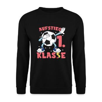 Fußball Schulkind Einschulung - Unisex Pullover - Schwarz - Vorne - Alina (178cm) & Michal (187cm)