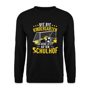 Lustiges Fußball Einschulung Geschenk Schultüte - Unisex Pullover - Schwarz - Vorne - Alina (178cm) & Michal (187cm)