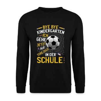 Schulkind Einschulung Schultüte Jungen - Unisex Pullover - Schwarz - Vorne - Alina (178cm) & Michal (187cm)
