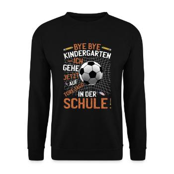 Kindergarten Grundschule Einschulung - Unisex Pullover - Schwarz - Vorne - Alina (178cm) & Michal (187cm)