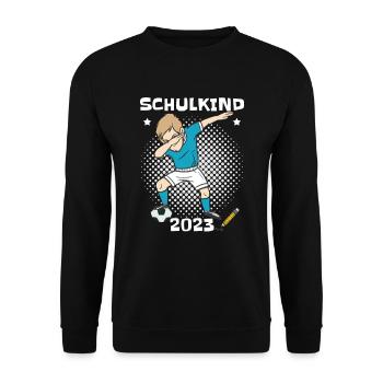 Schulkind 2023 - Unisex Pullover - Schwarz - Vorne - Alina (178cm) & Michal (187cm)