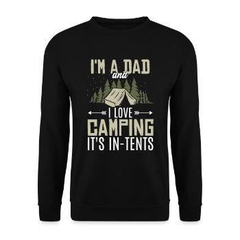 Ich bin Vater und ich liebe Camping - Unisex Pullover - Schwarz - Vorne - Alina (178cm) & Michal (187cm)