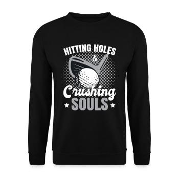 Funny Golf Gag Golf Player - Unisex Sweatshirt - black - Front - Alina (178cm) & Michal (187cm)