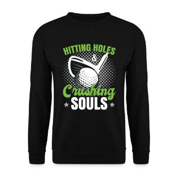 Hitting Holes Crushing Souls - Unisex Sweatshirt - black - Front - Alina (178cm) & Michal (187cm)