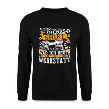 KFZ Mechaniker Werkstatt Geschenk Auto - Unisex Pullover - Schwarz - Vorne - Alina (178cm) & Michal (187cm)