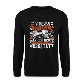 Werkstatt Autoschrauber KFZ Mechaniker - Unisex Pullover - Schwarz - Vorne - Alina (178cm) & Michal (187cm)