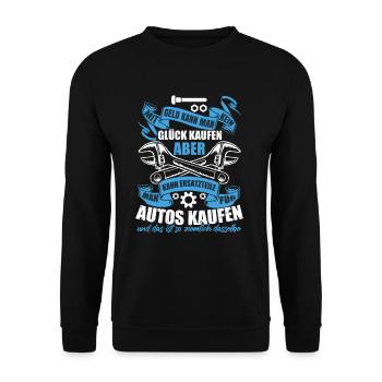 Autoschrauber Werkstatt Mechaniker - Unisex Pullover - Schwarz - Vorne - Alina (178cm) & Michal (187cm)