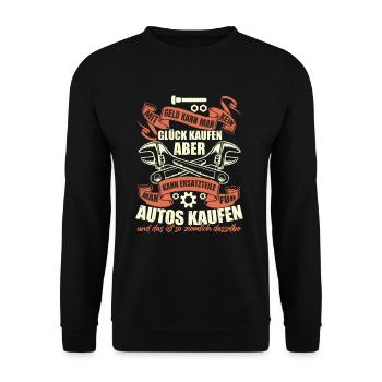 Automechaniker Sprüche Lustig Auto KFZ - Unisex Pullover - Schwarz - Vorne - Alina (178cm) & Michal (187cm)