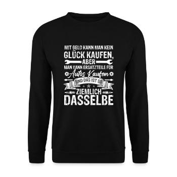 Autoschraube Sprüche Werkstatt Mechaniker - Unisex Pullover - Schwarz - Vorne - Alina (178cm) & Michal (187cm)