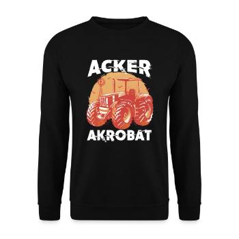Acker Akrobat Schlepper Traktor - Unisex Pullover - Schwarz - Vorne - Alina (178cm) & Michal (187cm)
