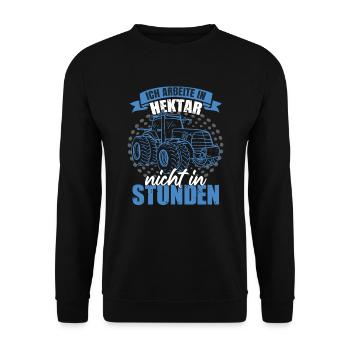 Lustige Bauernhof Traktor Sprüche - Unisex Pullover - Schwarz - Vorne - Alina (178cm) & Michal (187cm)
