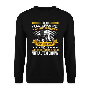 Ich Bin Ein Traktorfahrer - Unisex Pullover - Schwarz - Vorne - Alina (178cm) & Michal (187cm)