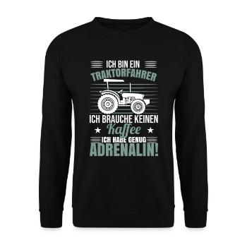 Ich Bin Ein Traktorfahrer - Unisex Pullover - Schwarz - Vorne - Alina (178cm) & Michal (187cm)