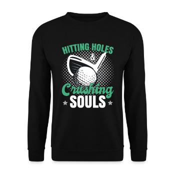 Hitting Holes Crushing Souls - Unisex Sweatshirt - black - Front - Alina (178cm) & Michal (187cm)