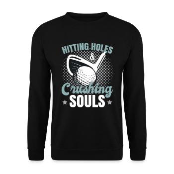 Funny Golfer Golfing Golf - Unisex Sweatshirt - black - Front - Alina (178cm) & Michal (187cm)
