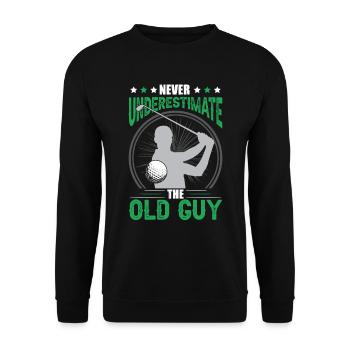 Never Underestimate The Old Guy Golfing Men Golf - Unisex Sweatshirt - black - Front - Alina (178cm) & Michal (187cm)