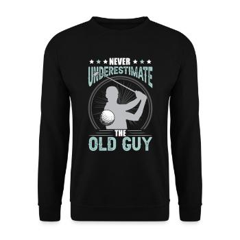Lustige Golfliebhaber Männer Golfen - Unisex Pullover - Schwarz - Vorne - Alina (178cm) & Michal (187cm)