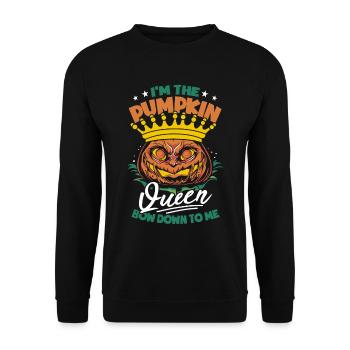 I'm The Pumpkin Queen Halloween - Unisex Sweatshirt - black - Front - Alina (178cm) & Michal (187cm)