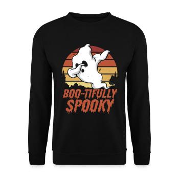 Cute Spooky Ghost Halloween - Unisex Sweatshirt - black - Front - Alina (178cm) & Michal (187cm)