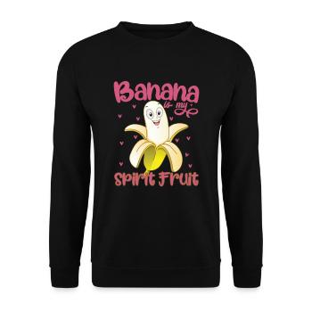 Funny Banana Is My Spirit Fruit - Unisex Sweatshirt - black - Front - Alina (178cm) & Michal (187cm)