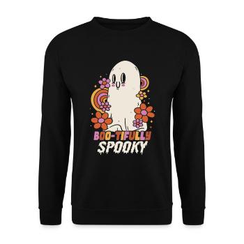 Costume d’Halloween fantôme de fille - Sweat-shirt Unisexe - noir - Devant - Alina (178cm) & Michal (187cm)