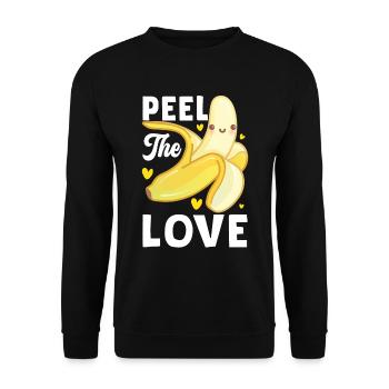Peel The Love Banana Fruit - Unisex Sweatshirt - black - Front - Alina (178cm) & Michal (187cm)