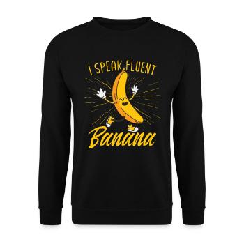 Je parle couramment banane - Sweat-shirt Unisexe - noir - Devant - Alina (178cm) & Michal (187cm)
