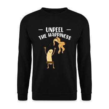 Décollez la banane Happiness - Sweat-shirt Unisexe - noir - Devant - Alina (178cm) & Michal (187cm)