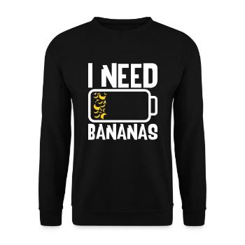 J’ai besoin de bananes - Sweat-shirt Unisexe - noir - Devant - Alina (178cm) & Michal (187cm)