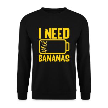 J’ai besoin de bananes - Sweat-shirt Unisexe - noir - Devant - Alina (178cm) & Michal (187cm)