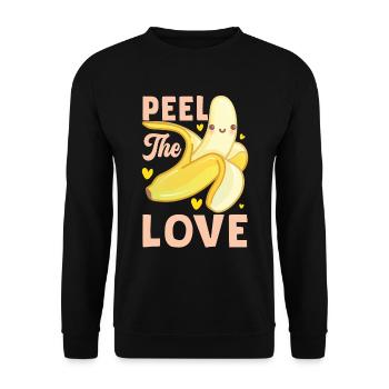 Peel The Love Banana Funny Fruit - Unisex Sweatshirt - black - Front - Alina (178cm) & Michal (187cm)