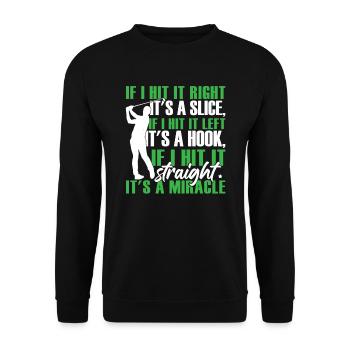 Lustige Liebe Golf - Unisex Pullover - Schwarz - Vorne - Alina (178cm) & Michal (187cm)