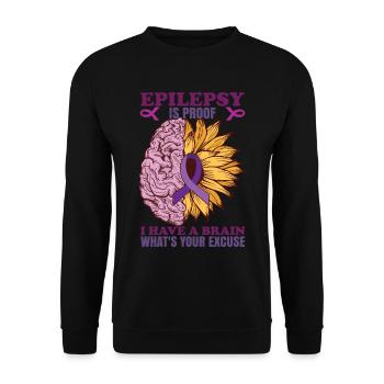 Epilepsy Is Proof | Epilepsy Sunflower Brain - Unisex Sweatshirt - black - Front - Alina (178cm) & Michal (187cm)