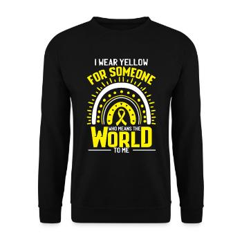 I Wear Yellow For Someone Who Means The World - Unisex Sweatshirt - black - Front - Alina (178cm) & Michal (187cm)