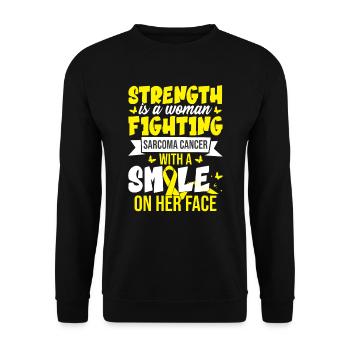 Strength Is A Woman Fighting Sarcoma Cancer - Unisex Sweatshirt - black - Front - Alina (178cm) & Michal (187cm)