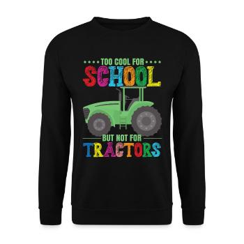 Drôle de tracteur Farmer Boys - Sweat-shirt Unisexe - noir - Devant - Alina (178cm) & Michal (187cm)